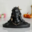 eCraftIndia Black Resin Adiyogi Shiva Statue for Car Dashboard| Adiyogi Statue for Home Decor Pooja Room Office.